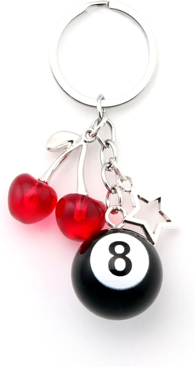SORGERLY 8 Ball Dice Charm Keychain - Cute Bag Purse Handbag Accessories - Y2K Aesthetic Key Chain for Women Men - Image 1